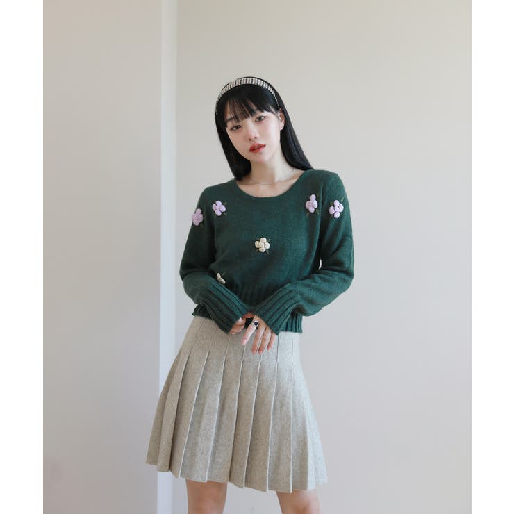 フラワー パターン ラブリー ニット | by muni:r | 詳細画像1 