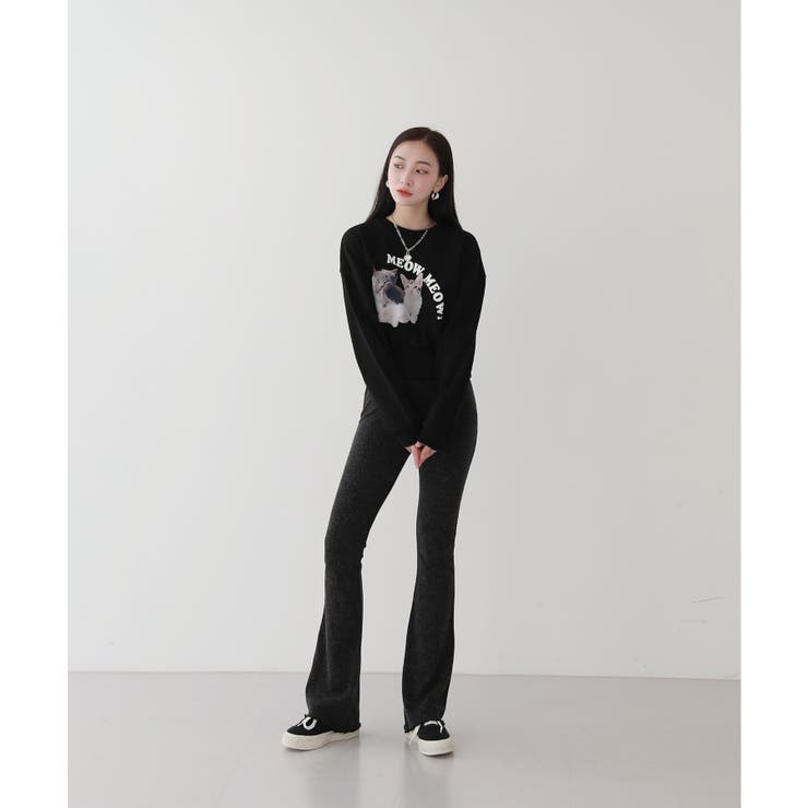 かわいい 猫 プリント スウェットTシャツ | by muni:r | 詳細画像10 