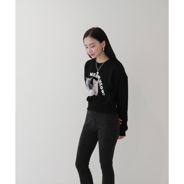 かわいい 猫 プリント スウェットTシャツ | by muni:r | 詳細画像8 