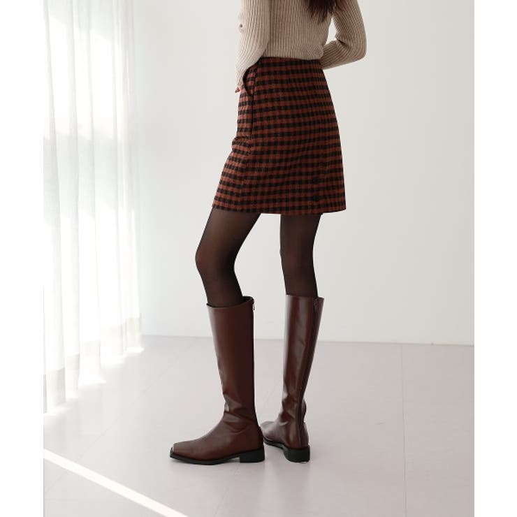 バックボタンポイントチェックミニスカート | by muni:r | 詳細画像9 