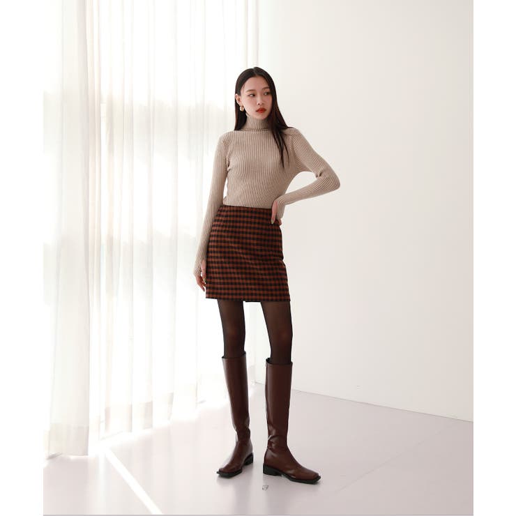 バックボタンポイントチェックミニスカート | by muni:r | 詳細画像10 