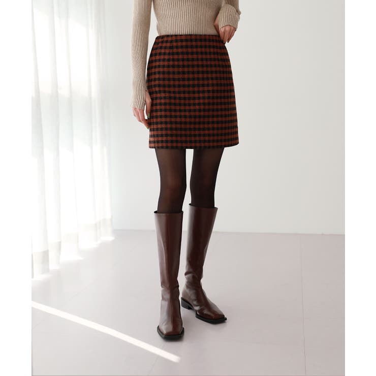 バックボタンポイントチェックミニスカート | by muni:r | 詳細画像11 