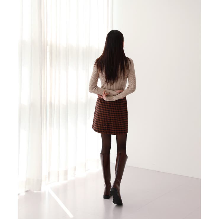 バックボタンポイントチェックミニスカート | by muni:r | 詳細画像13 