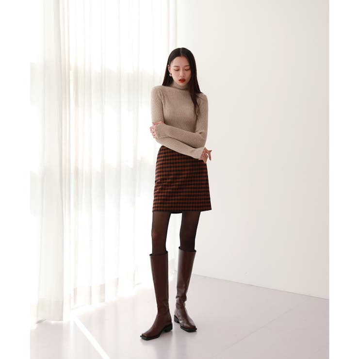 バックボタンポイントチェックミニスカート | by muni:r | 詳細画像14 