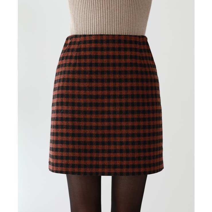 バックボタンポイントチェックミニスカート | by muni:r | 詳細画像15 