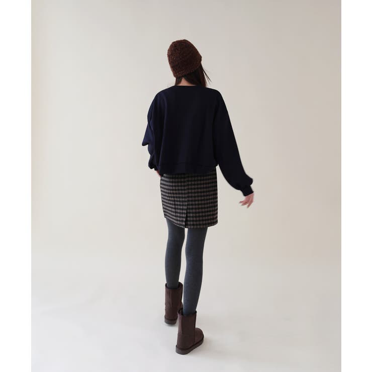 バックボタンポイントチェックミニスカート | by muni:r | 詳細画像2 