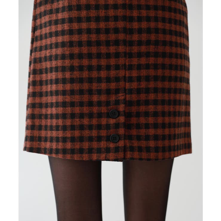 バックボタンポイントチェックミニスカート | by muni:r | 詳細画像19 