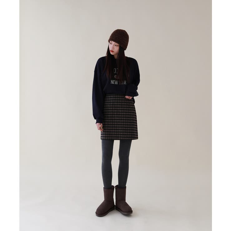 バックボタンポイントチェックミニスカート | by muni:r | 詳細画像20 