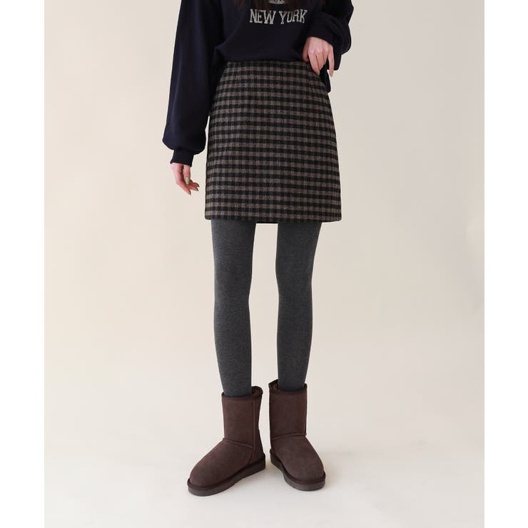 バックボタンポイントチェックミニスカート | by muni:r | 詳細画像1 