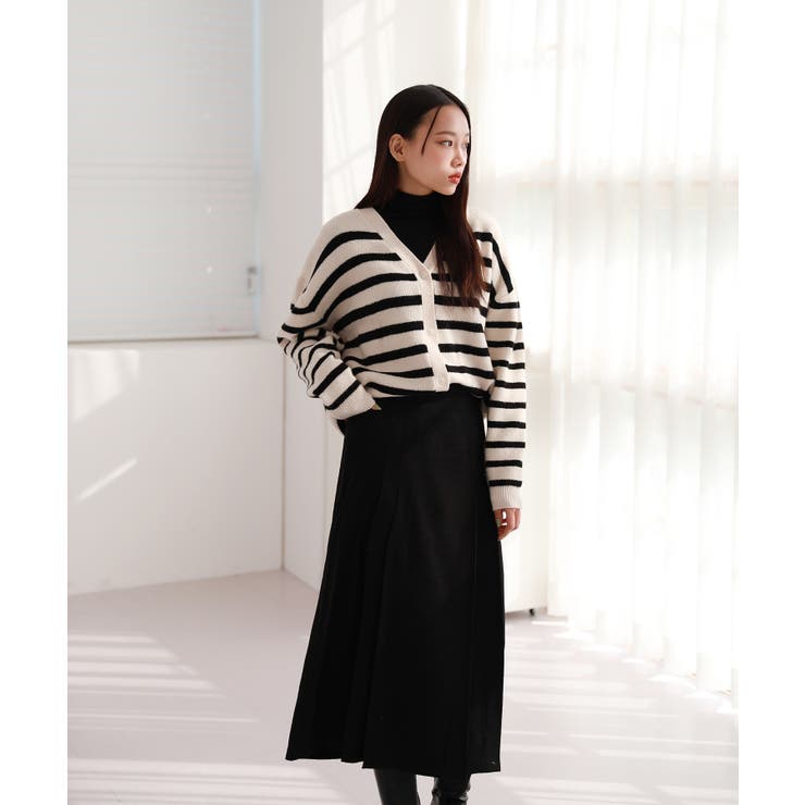 ウール混紡デイリーボーダーカーディガン | by muni:r | 詳細画像15 