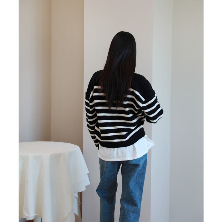 ウール混紡デイリーボーダーカーディガン | by muni:r | 詳細画像2 