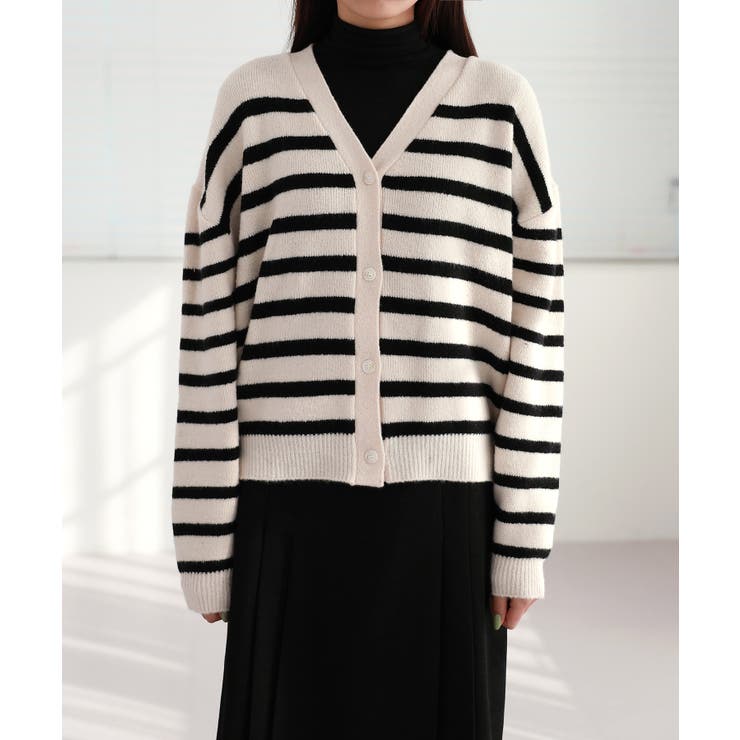 ウール混紡デイリーボーダーカーディガン | by muni:r | 詳細画像22 