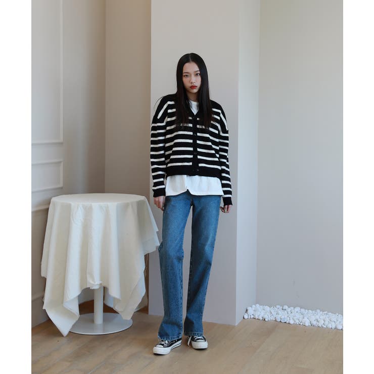 ウール混紡デイリーボーダーカーディガン | by muni:r | 詳細画像3 