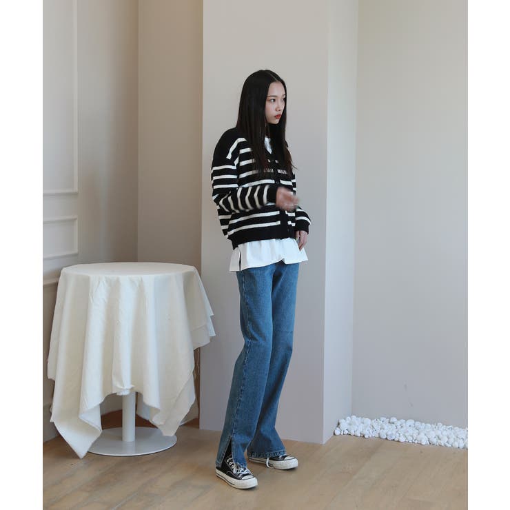 ウール混紡デイリーボーダーカーディガン | by muni:r | 詳細画像4 