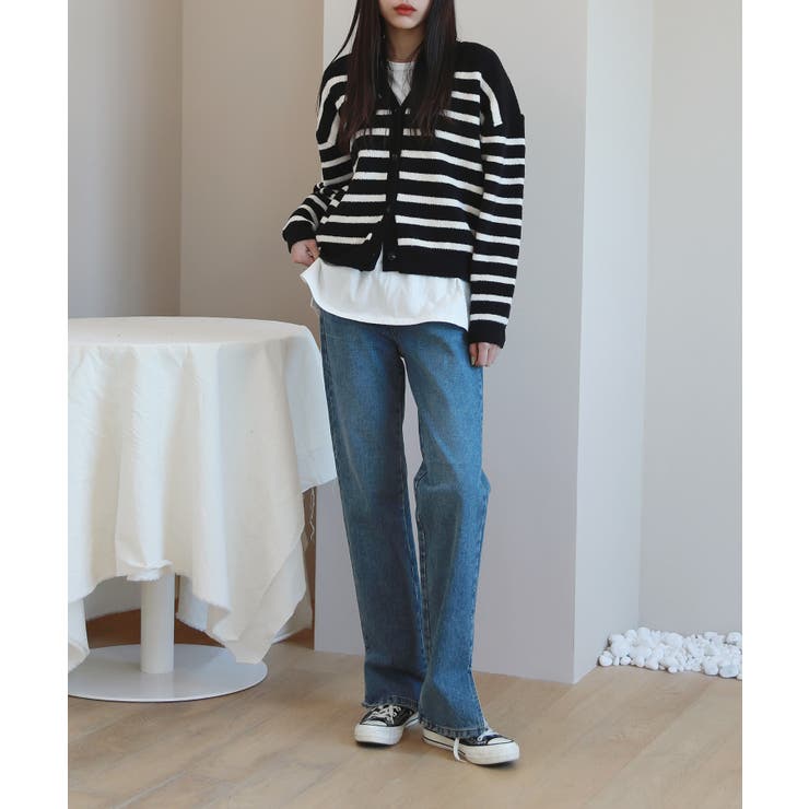 ウール混紡デイリーボーダーカーディガン | by muni:r | 詳細画像5 