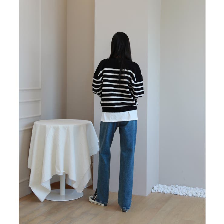 ウール混紡デイリーボーダーカーディガン | by muni:r | 詳細画像6 