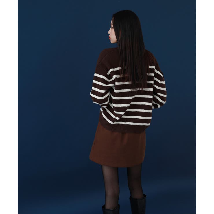 ウール混紡デイリーボーダーカーディガン | by muni:r | 詳細画像8 