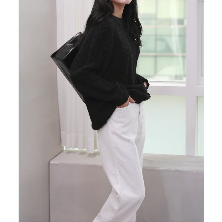 ルーズフィットワッフルラウンドネックニット | by muni:r | 詳細画像10 