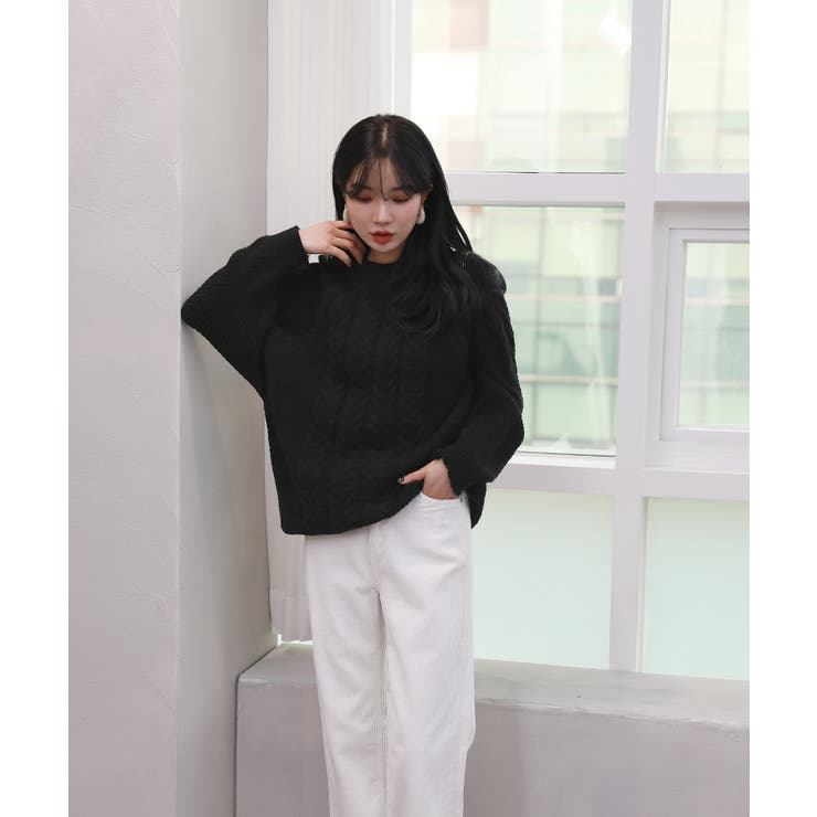 ルーズフィットワッフルラウンドネックニット | by muni:r | 詳細画像11 