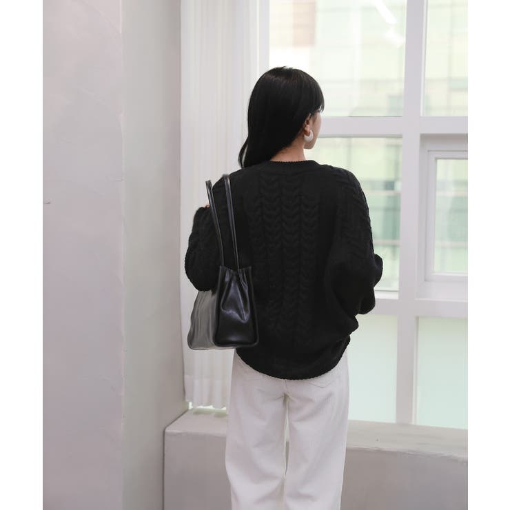 ルーズフィットワッフルラウンドネックニット | by muni:r | 詳細画像12 