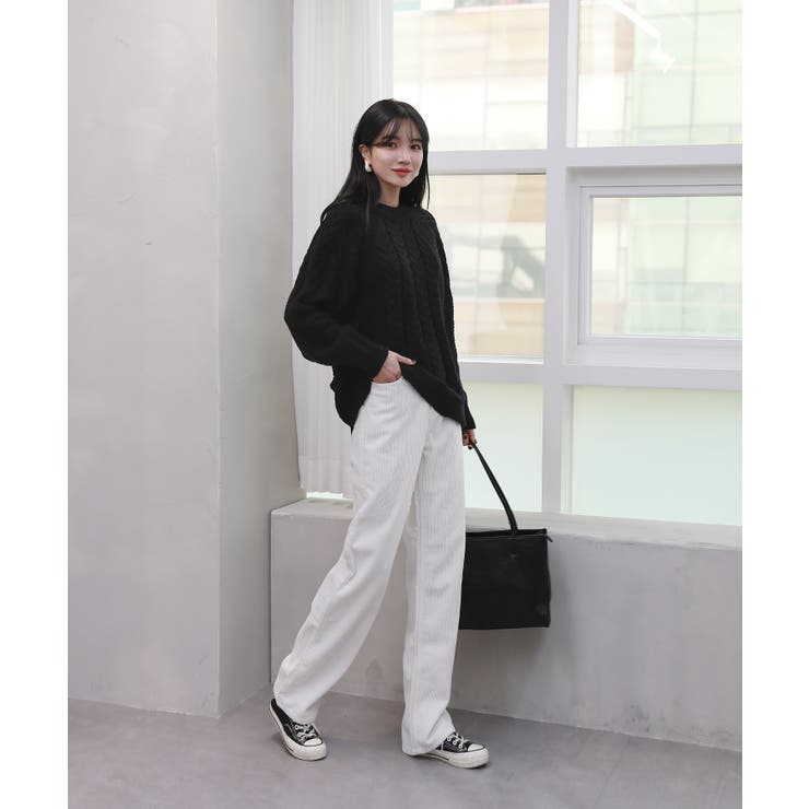 ルーズフィットワッフルラウンドネックニット | by muni:r | 詳細画像14 