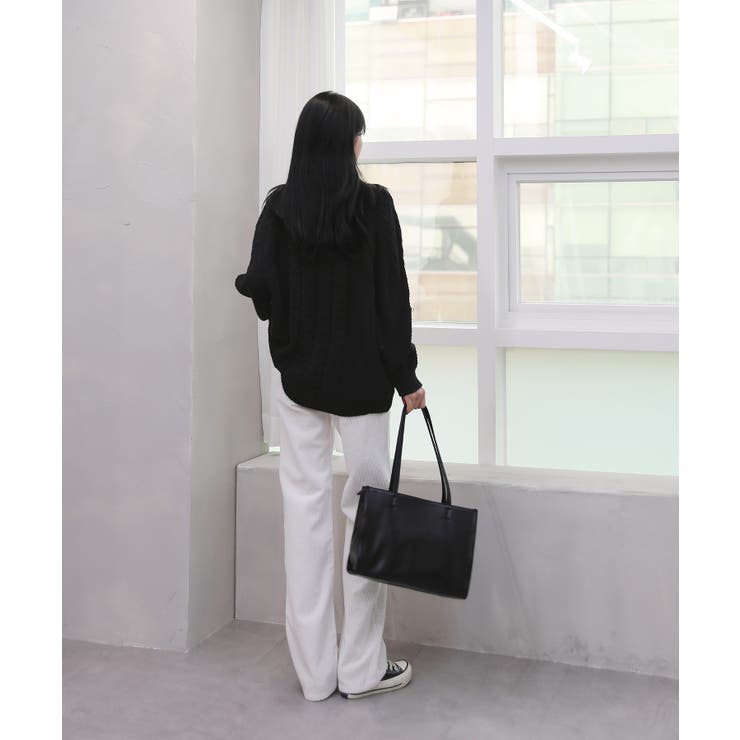 ルーズフィットワッフルラウンドネックニット | by muni:r | 詳細画像15 