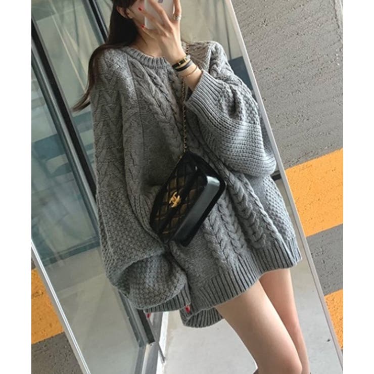 ルーズフィットワッフルラウンドネックニット | by muni:r | 詳細画像17 