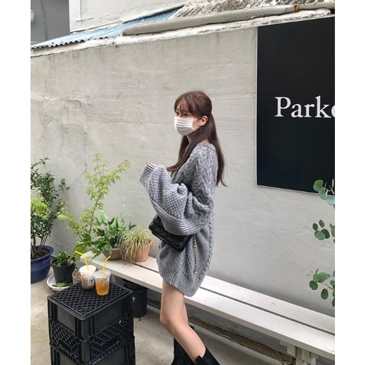 ルーズフィットワッフルラウンドネックニット | by muni:r | 詳細画像18 