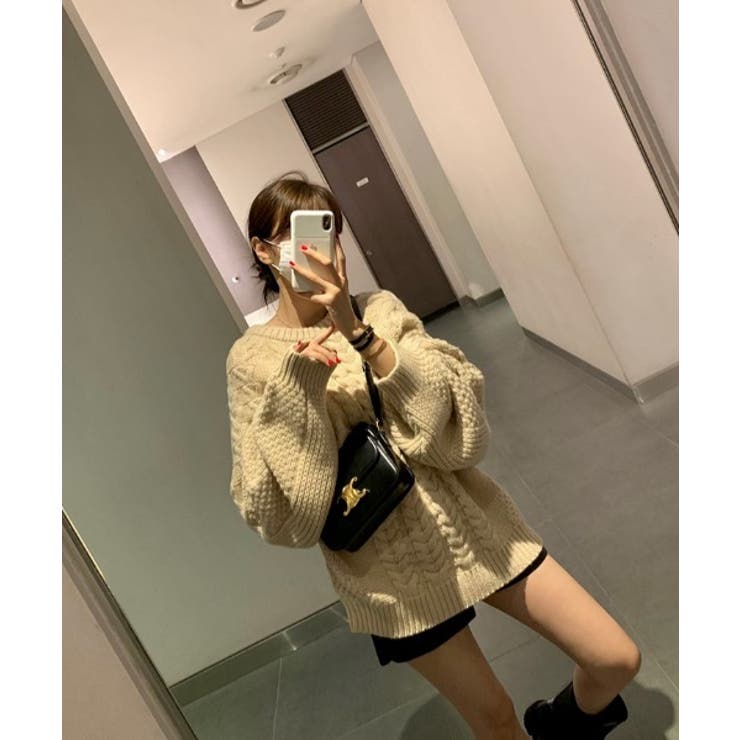 ルーズフィットワッフルラウンドネックニット | by muni:r | 詳細画像3 