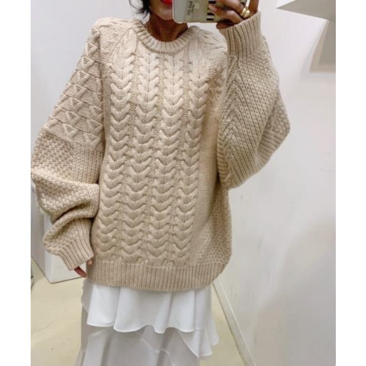 ルーズフィットワッフルラウンドネックニット | by muni:r | 詳細画像8 