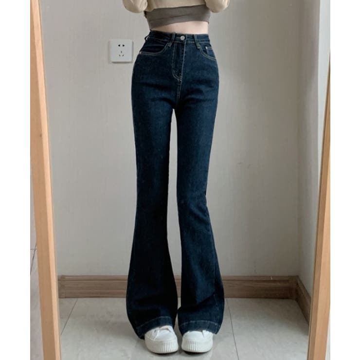 ハイウエストデニムブーツカットパンツ[品番：FROW0000486]｜by