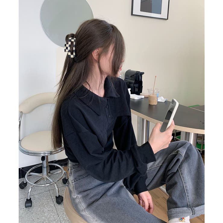 ユニークレイヤード長袖キャミソールSET | by muni:r | 詳細画像11 