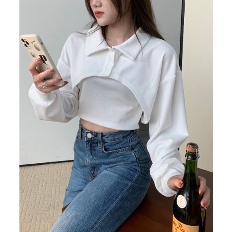 ユニークレイヤード長袖キャミソールSET | by muni:r | 詳細画像17 