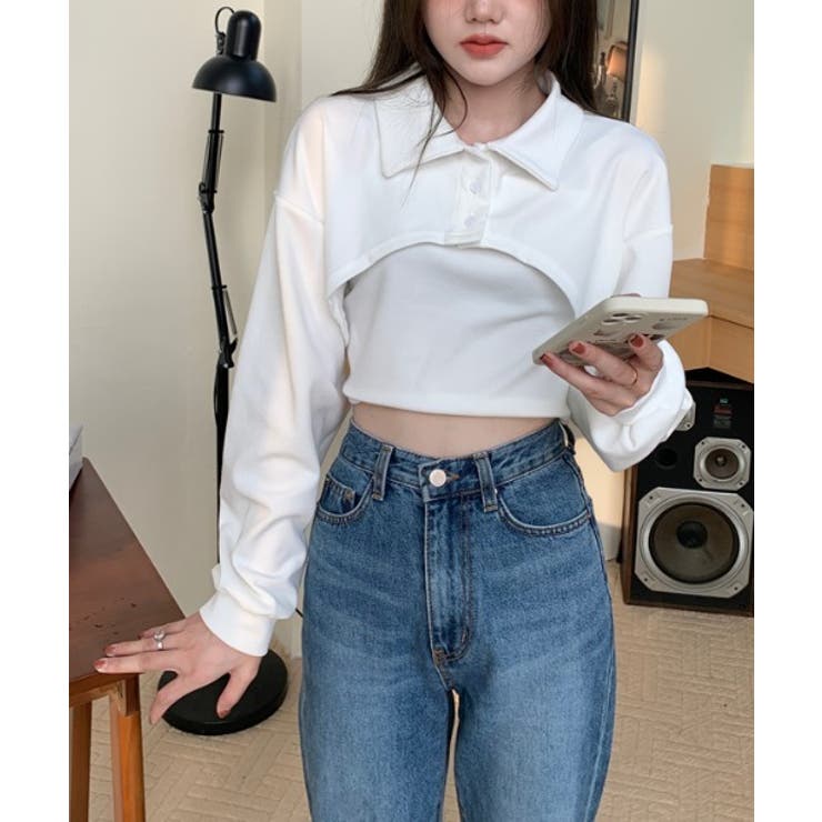 ユニークレイヤード長袖キャミソールSET | by muni:r | 詳細画像18 