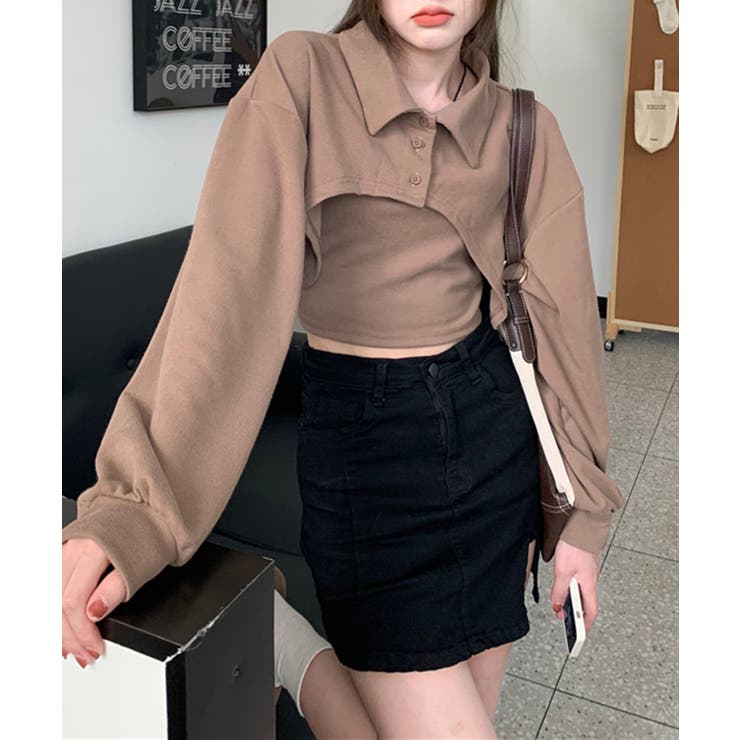 ユニークレイヤード長袖キャミソールSET | by muni:r | 詳細画像23 