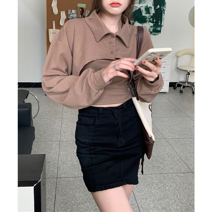 ユニークレイヤード長袖キャミソールSET | by muni:r | 詳細画像25 