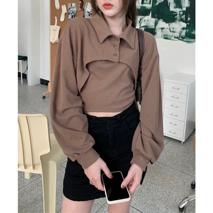 ユニークレイヤード長袖キャミソールSET | by muni:r | 詳細画像26 