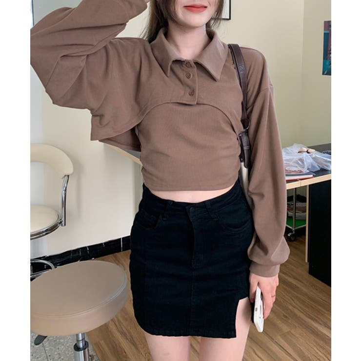 ユニークレイヤード長袖キャミソールSET | by muni:r | 詳細画像27 