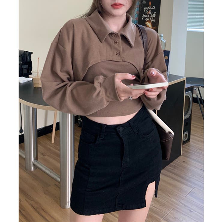 ユニークレイヤード長袖キャミソールSET | by muni:r | 詳細画像28 