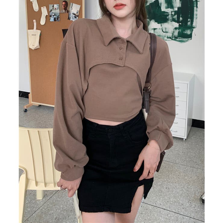 ユニークレイヤード長袖キャミソールSET | by muni:r | 詳細画像34 