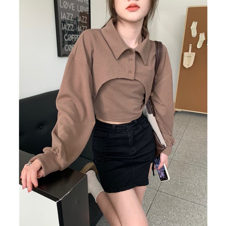 ユニークレイヤード長袖キャミソールSET | by muni:r | 詳細画像36 