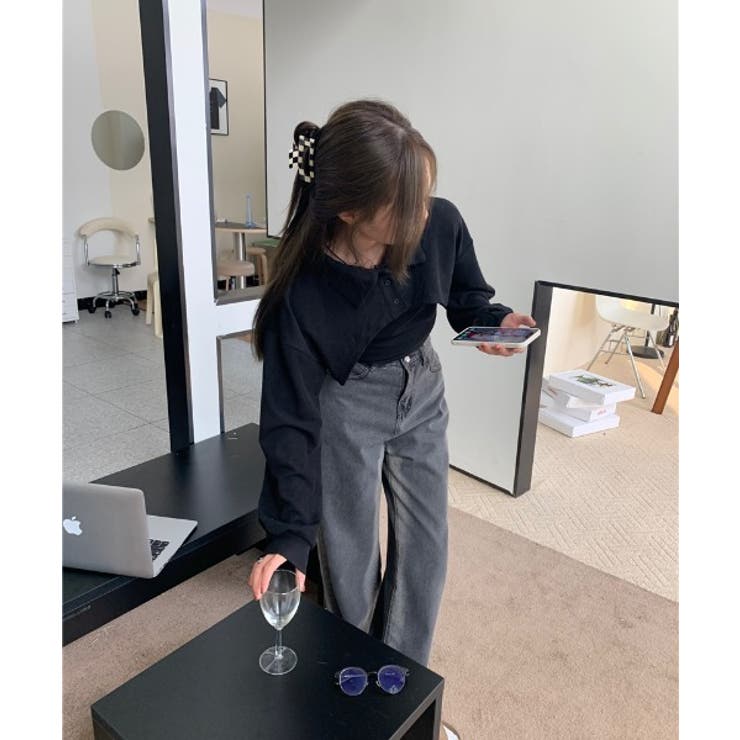 ユニークレイヤード長袖キャミソールSET | by muni:r | 詳細画像4 