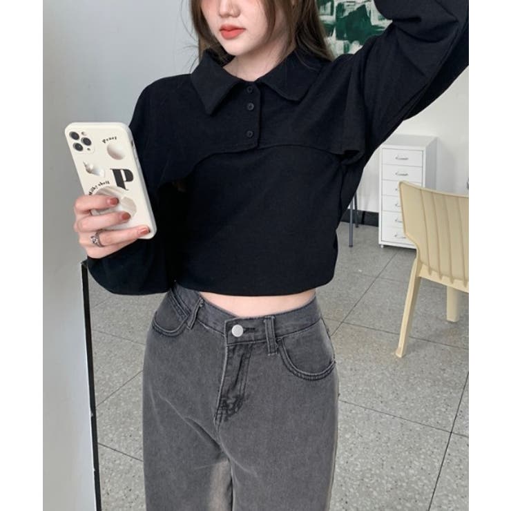 ユニークレイヤード長袖キャミソールSET | by muni:r | 詳細画像6 