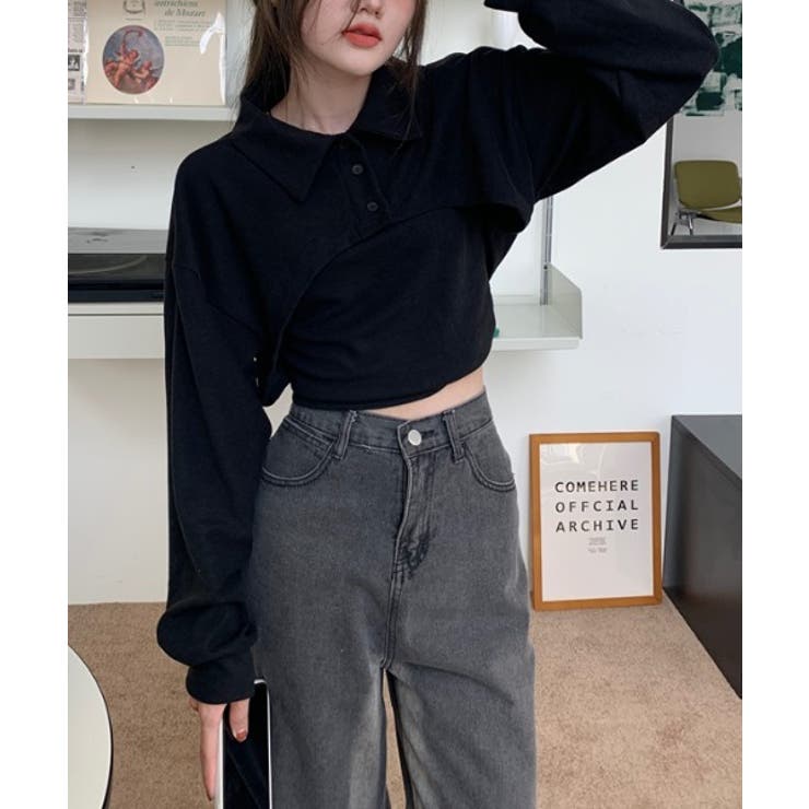 ユニークレイヤード長袖キャミソールSET | by muni:r | 詳細画像8 