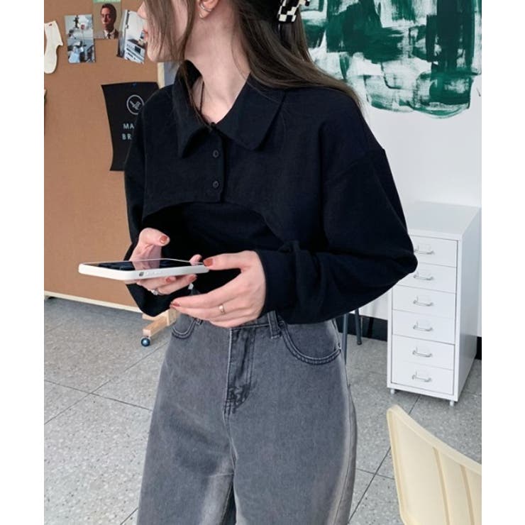 ユニークレイヤード長袖キャミソールSET | by muni:r | 詳細画像9 