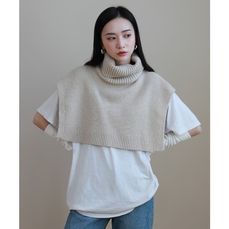 ベージュ | ショールニットネックウォーマー | by muni:r