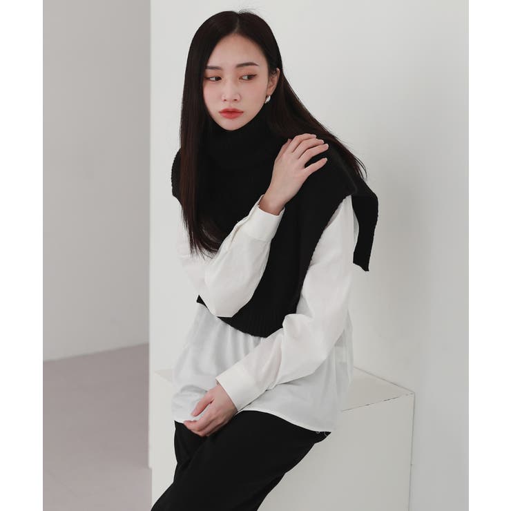 ブラック | ショールニットネックウォーマー | by muni:r