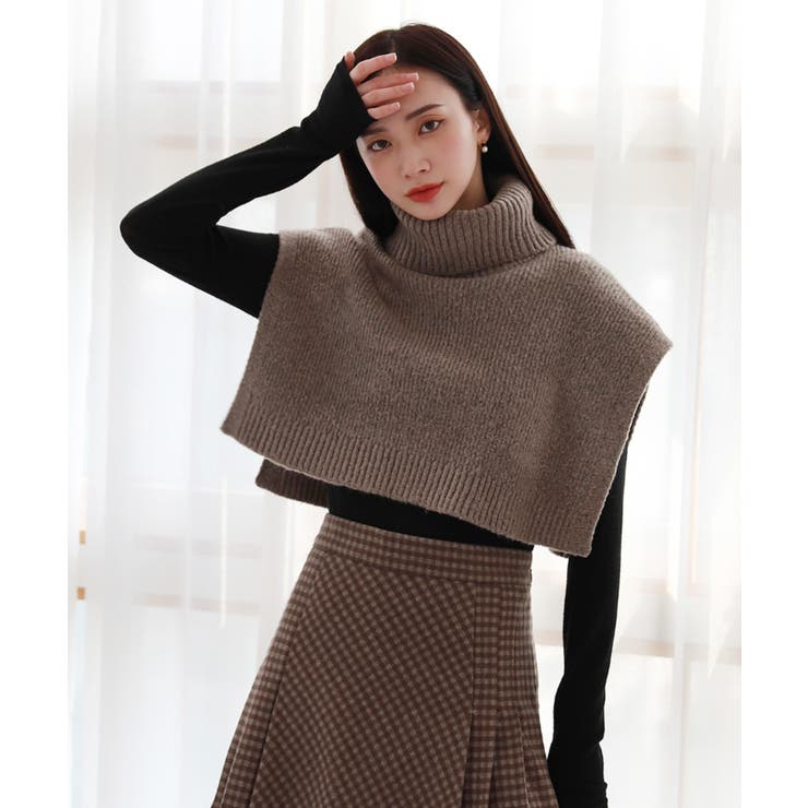 ブラウン | ショールニットネックウォーマー | by muni:r