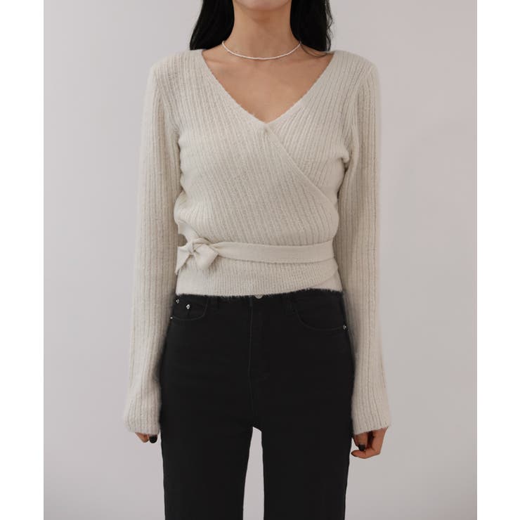 Vネックラップリブカーディガン | by muni:r | 詳細画像10 