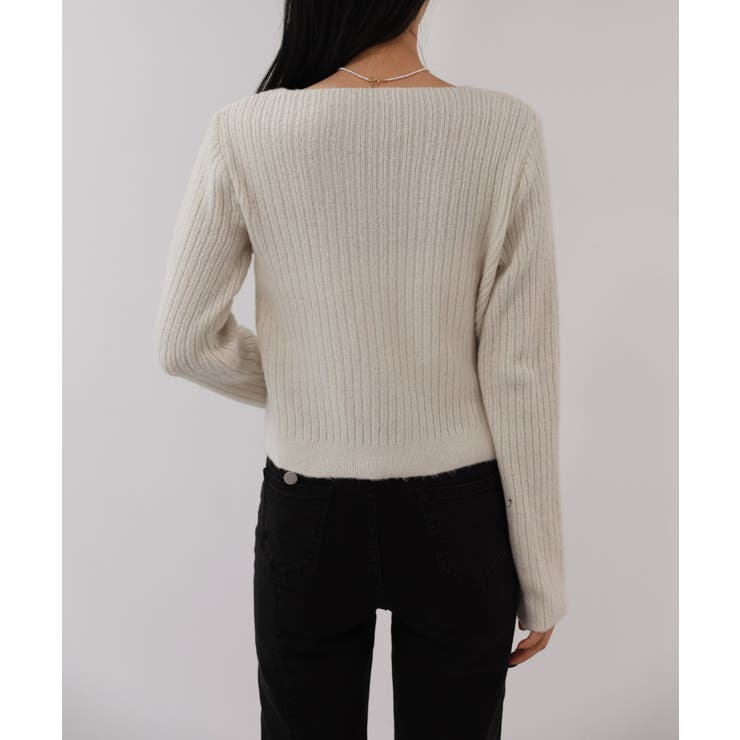 Vネックラップリブカーディガン | by muni:r | 詳細画像11 